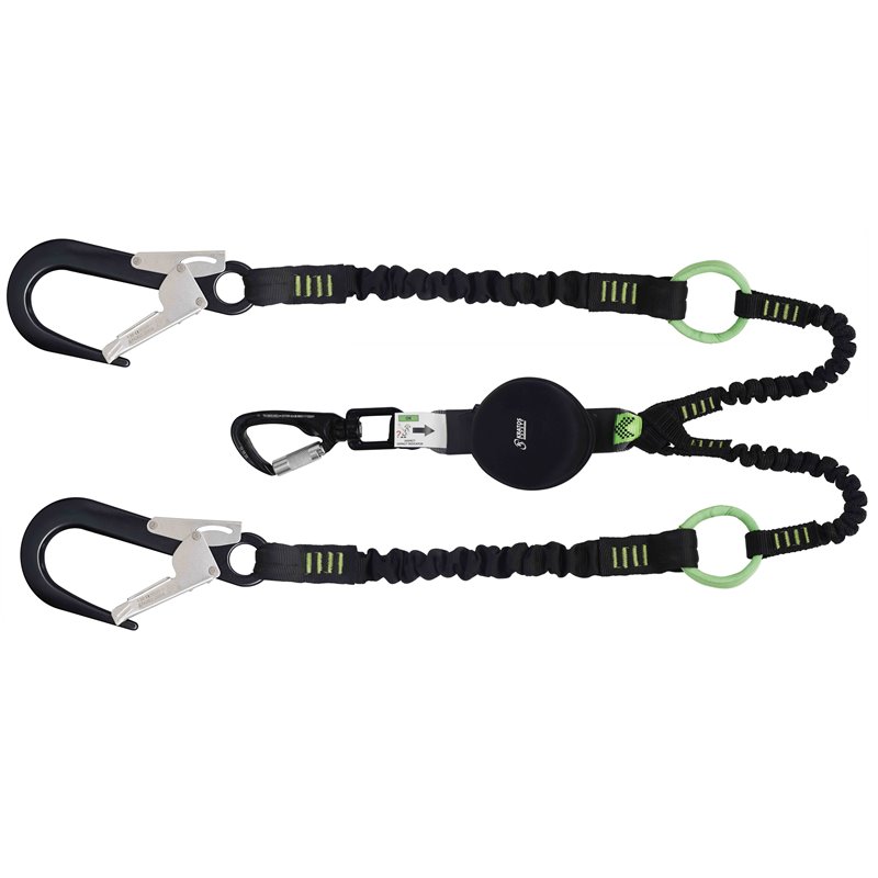 Longe fourche avec absorbeur d'énergie et anneaux intermédiaires d'accrochage, lg. 2 m - GRAVITY-S - KRATOS SAFETY®