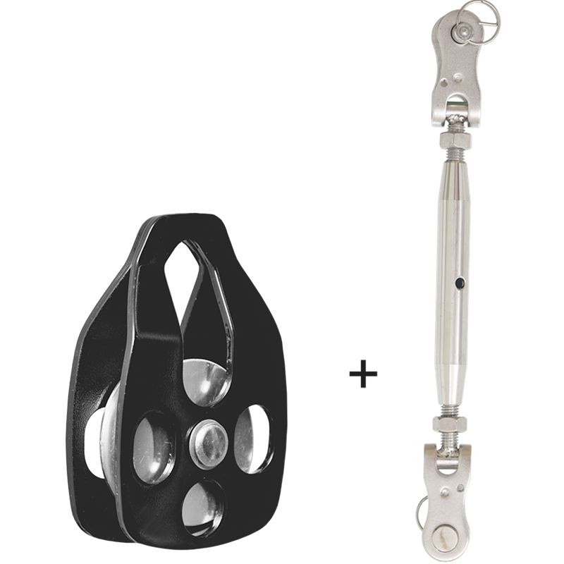 Ensemble tendeur et poulie pour poulie bloqueur - TYROLL - KRATOS SAFETY®