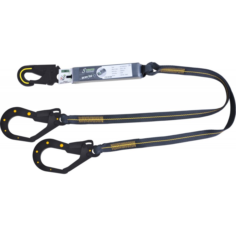 Longe fourche antichute diélectrique en sangle avec absorbeur d'énergie - DIELECTRI - KRATOS SAFETY®