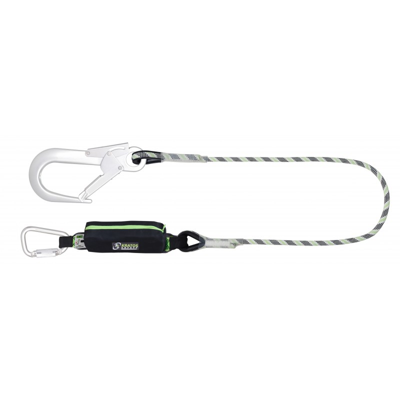 Longe en corde tressée avec absorbeur d’énergie et connecteurs aluminium - EN 355 - CURIOSITY-S - KRATOS SAFETY®