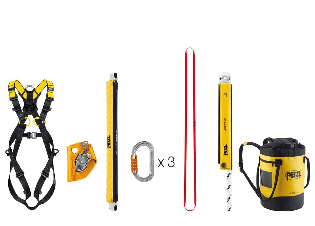 Ligne de vie verticale avec antichute mobile ASAP et harnais NEWTON - ASAP FALL ARREST KIT - PETZL®