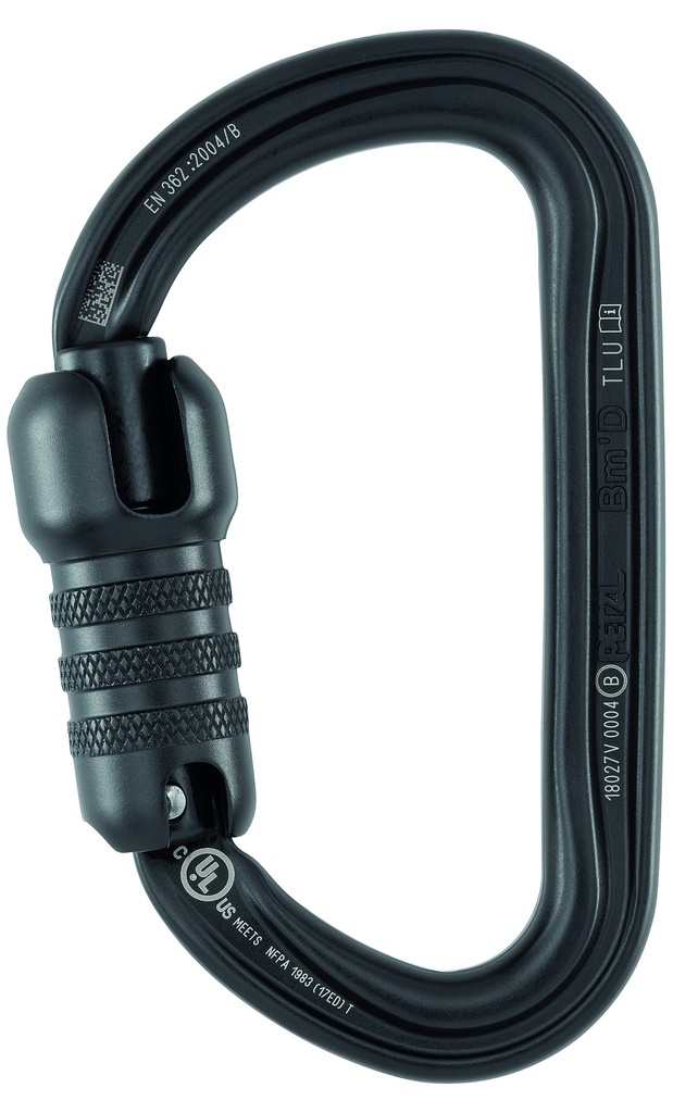 Mousqueton alu en D - Triple action - BM'D TRIACT LOCK - PETZL®
