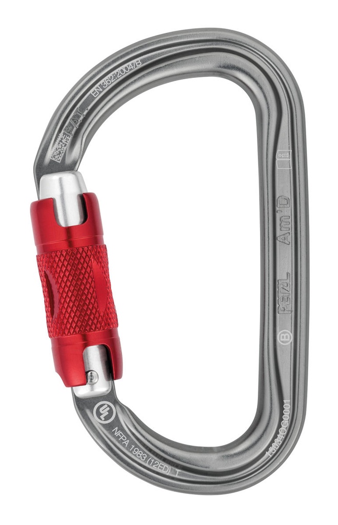 Mousqueton alu en D - Double action - AM'D TWIST - PETZL®