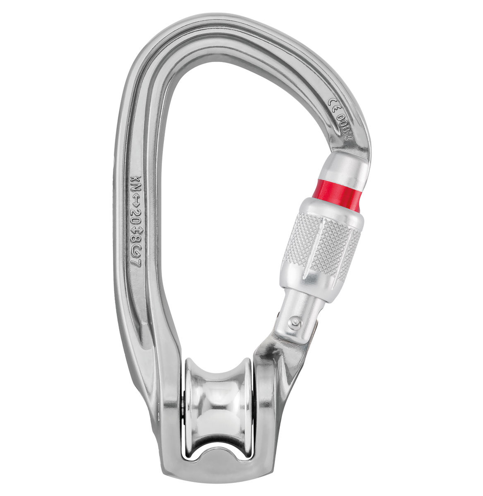 Poulie-mousqueton alu à vis ouverture opposée à la poulie - ROLLCLIP Z SCREW LOCK - PETZL®