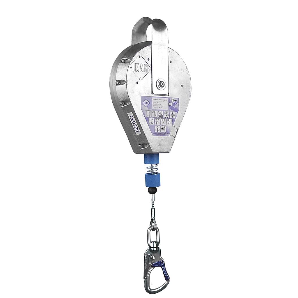 Antichute à rappel automatique à câble, carteret snaphook alu,utilisation verticale facteur 2 & horizontale - 41-H - IKAR®