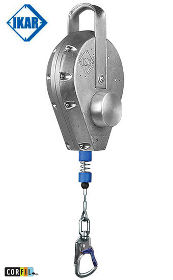 Antichute descendeur/évacuateur à câble, carter alu et snaphook alu - 42-HAS - IKAR®