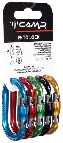 Mousqueton alu porte matériel à vis 4 kN - pack de 5 - Porte matériel - EKTO LOCK - CAMP®
