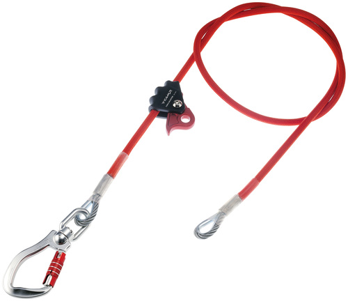 Longe armée de maintien au travail réglable avec 1 mousqueton triple action - CABLE ADJUSTER - CAMP®