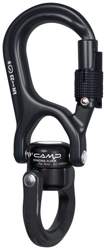 Mousqueton alu en poire avec émerillon - Triple action - ENIGMA 3LOCK - CAMP®