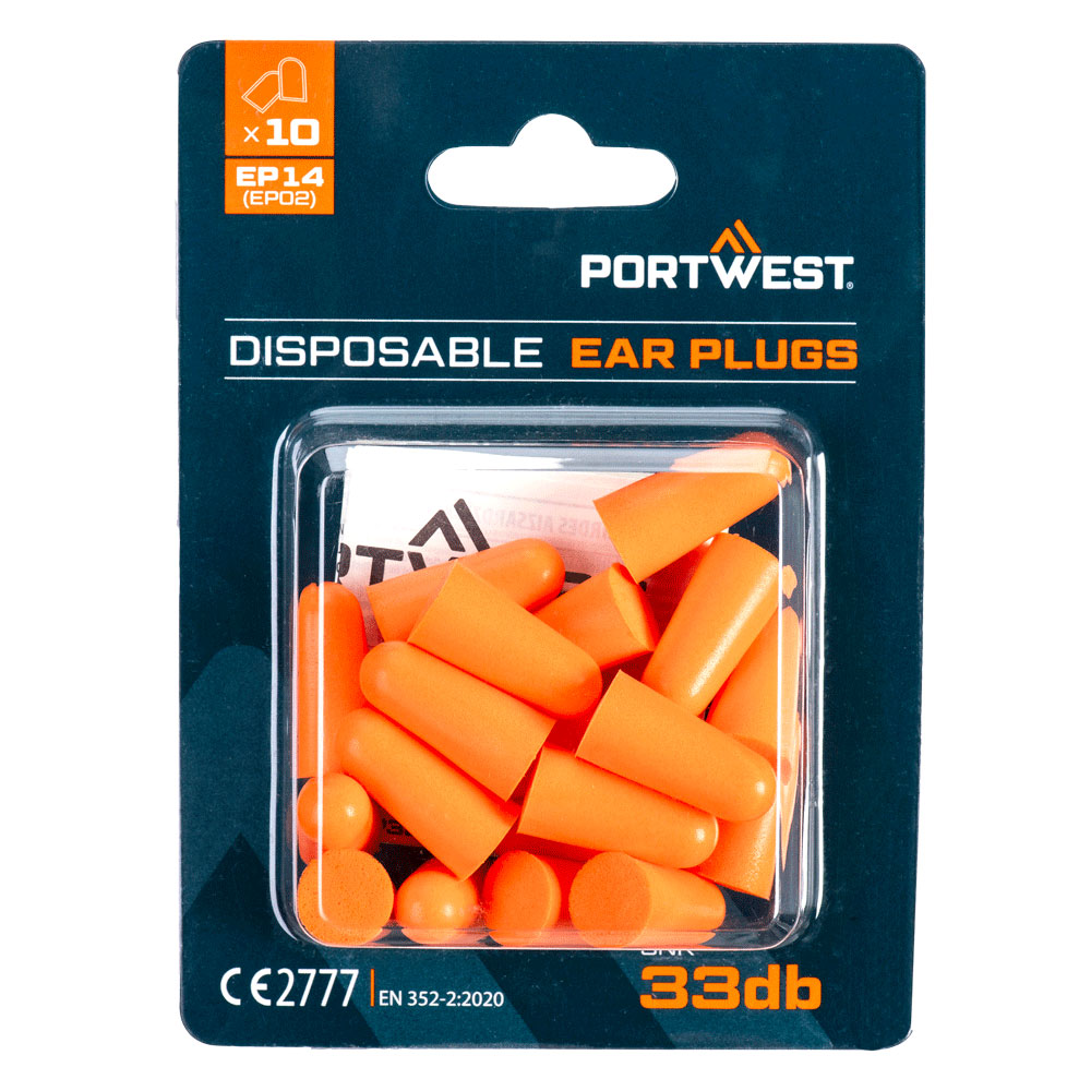 Bouchons d'oreille en mousse PU - 10 paires - SNR 33DB - PORTWEST®