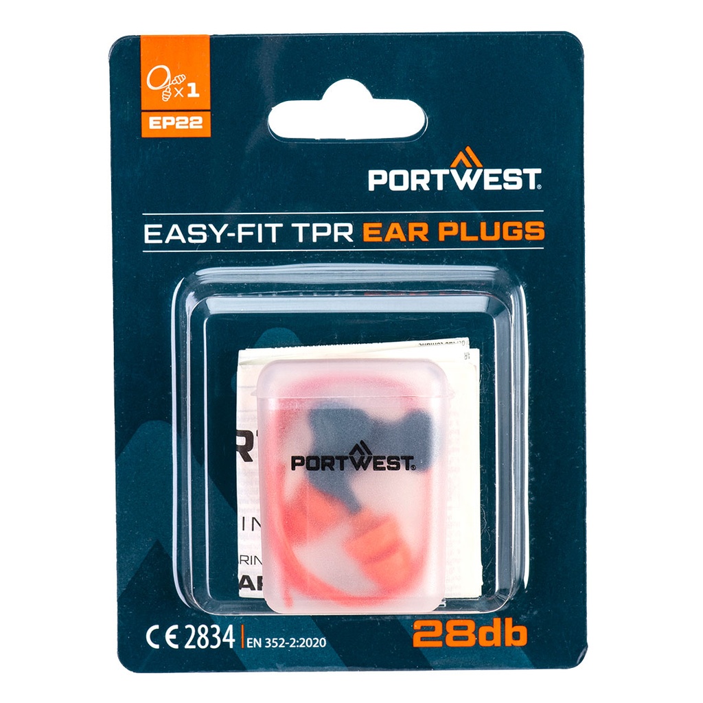 Bouchons d'oreille Easy fit corde - 1 paire - SNR 28DB - PORTWEST®