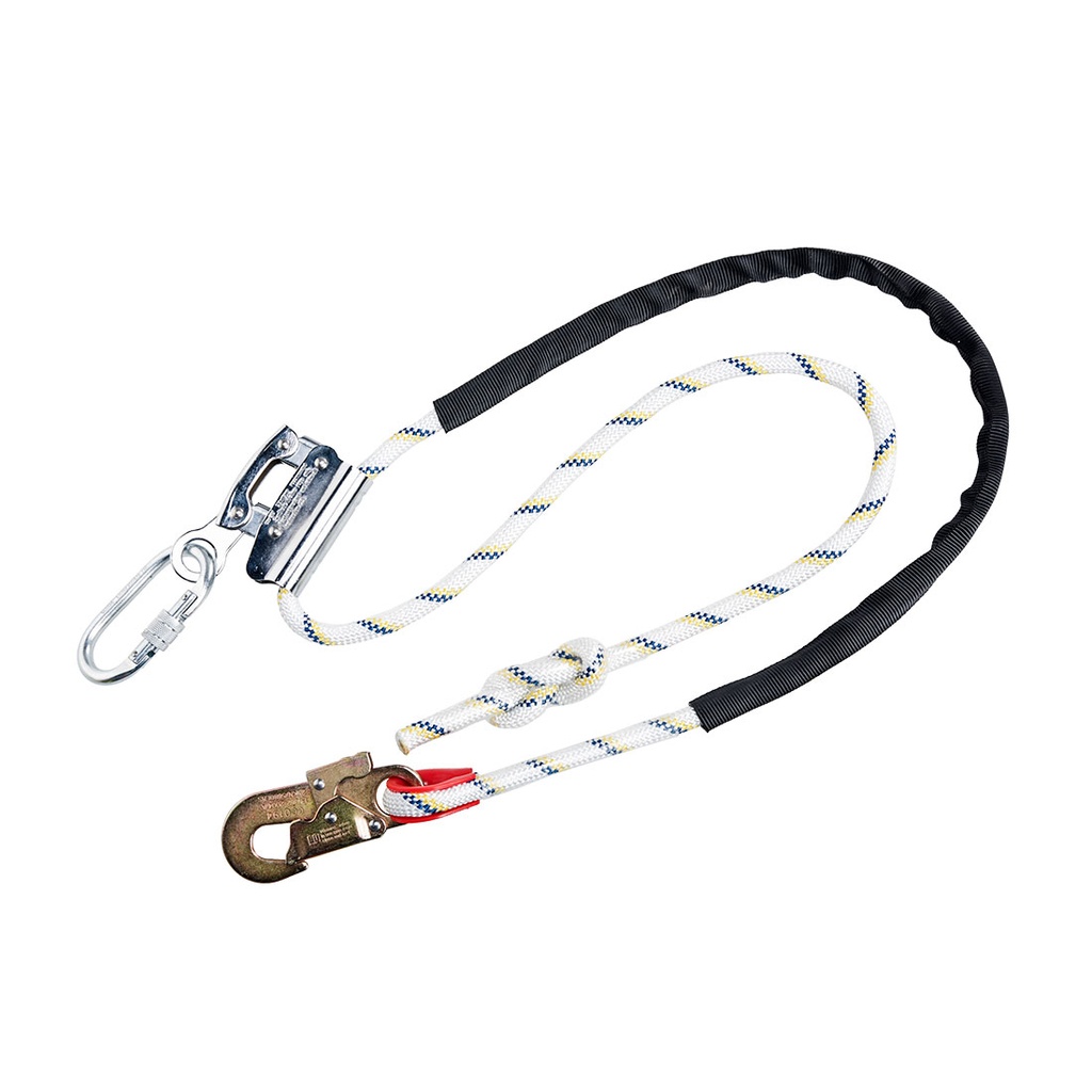 Longe de positionnement réglable 200cm avec ajusteur de poignée et mousqueton - EN358 - PORTWEST®