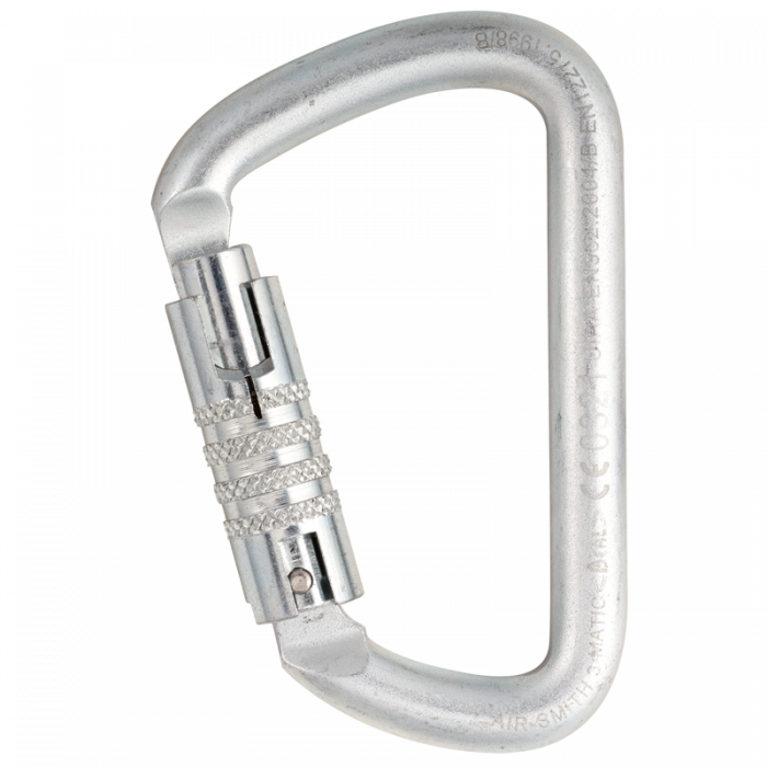 Mousqueton acier en poire - 52kN - Triple action - AIR SMITH 3 MATIC - BEAL®
