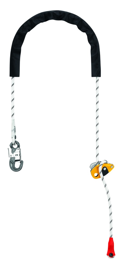 Longe de maintien au travail réglable avec poignée et connecteur snaphook - GRILLON HOOK - PETZL®