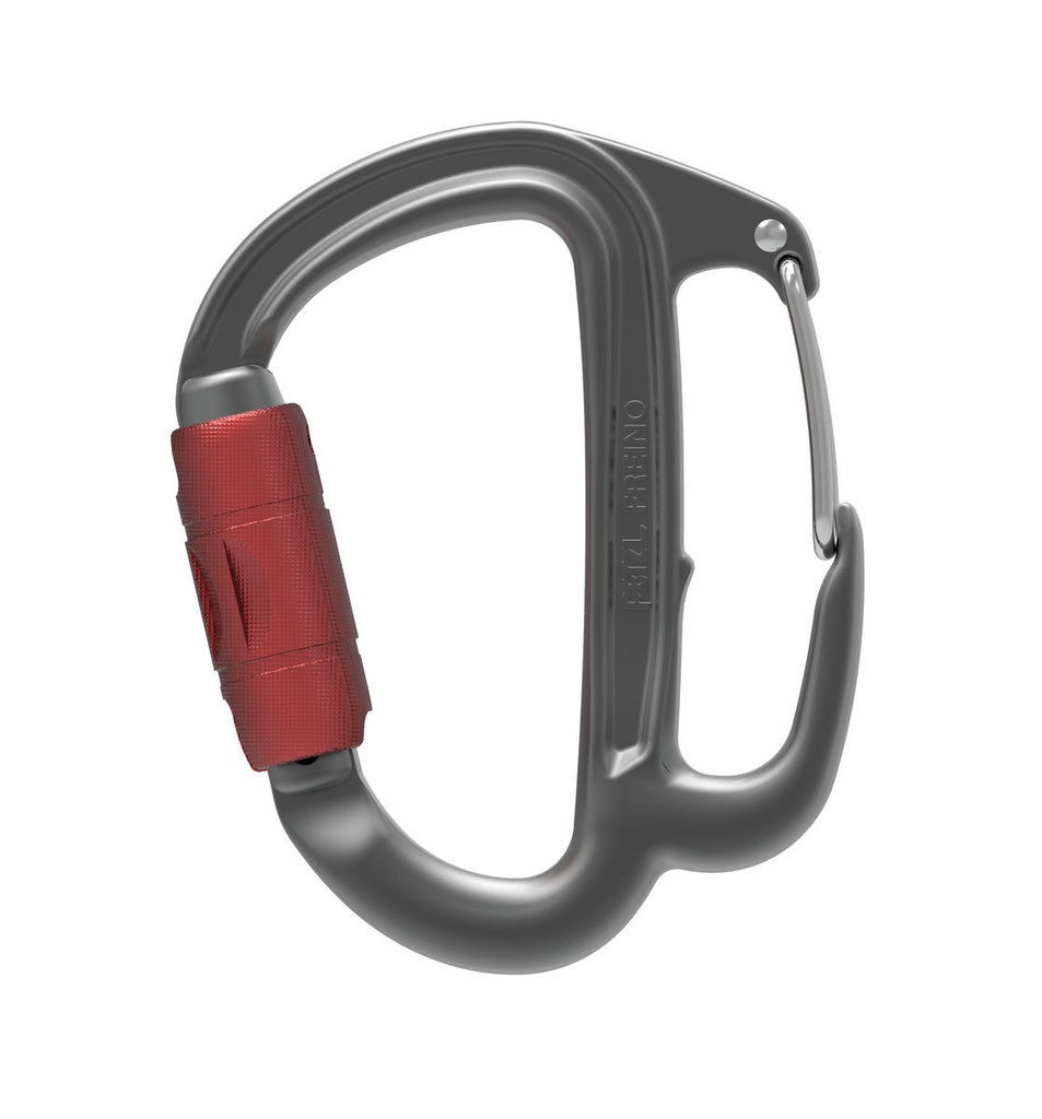 Mousqueton avec ergot de freinage, alu en D - Double action - FREINO Z - PETZL®