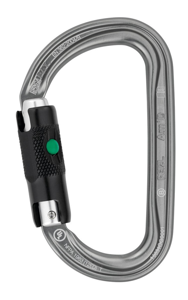Mousqueton alu en D - Triple action - AM'D BALL-LOCK - PETZL®