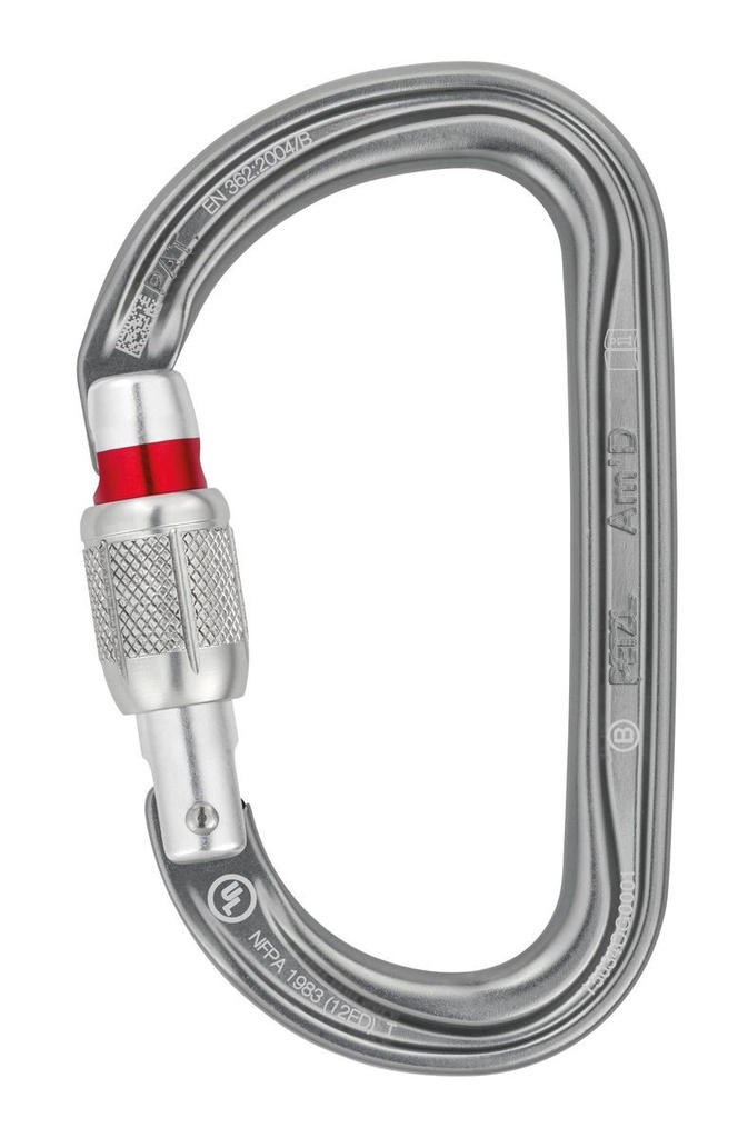 Mousqueton alu en D - À vis - AM'D  SCREW LOCK - PETZL®