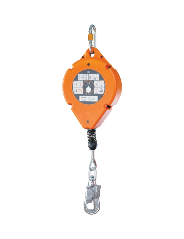 Antichute à rappel automatique à câble et snaphook acier, utilisation verticale & horizontale - NEOFEU® (Longueur: 7 m)