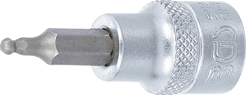 Douille à embouts pour clés dynamométriques | 10 mm (3/8") | six pans intérieurs avec tête sphérique 3 mm - BGS®