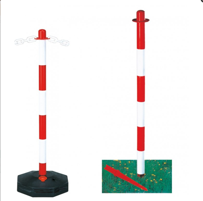 Kit de 2 poteaux plastiques rouge/blanc - BUDGET - VISO®