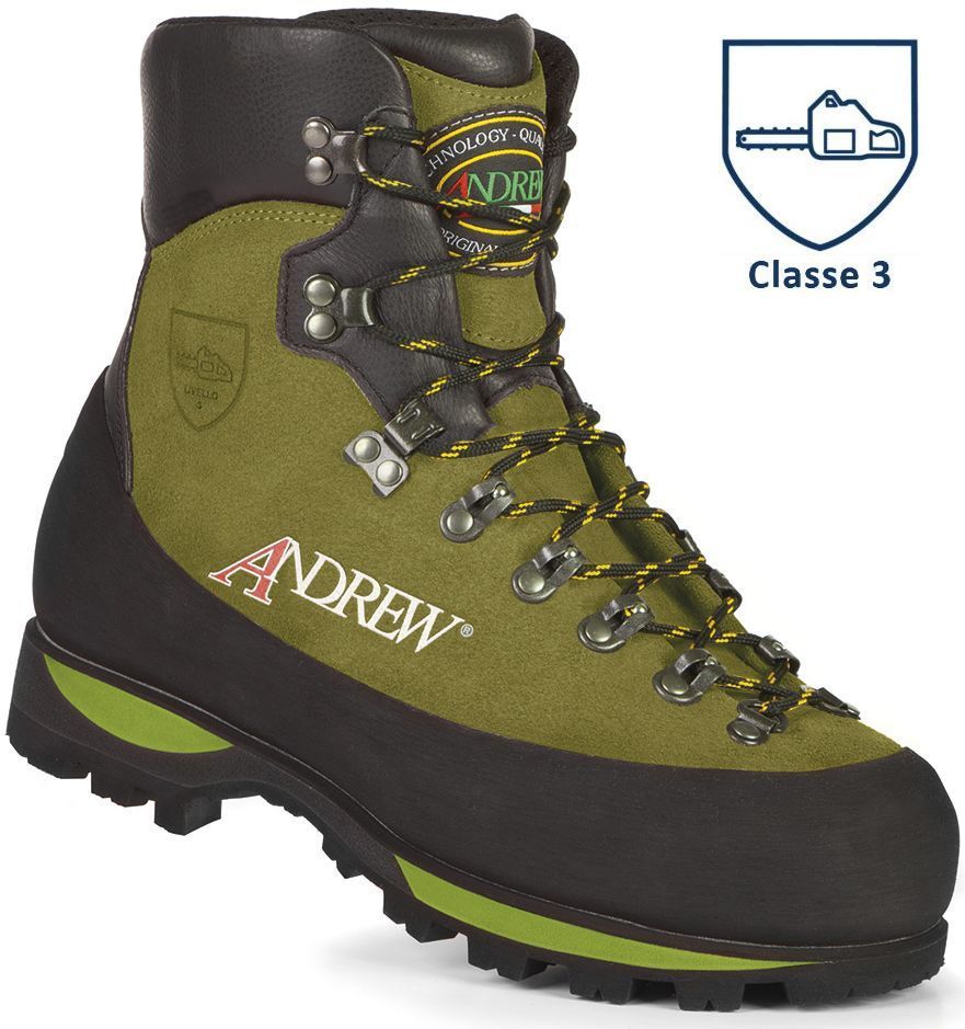 Chaussures de protection verte scie à chaine Classe 3 (sans membrane) - ROZES/P - ANDREW®