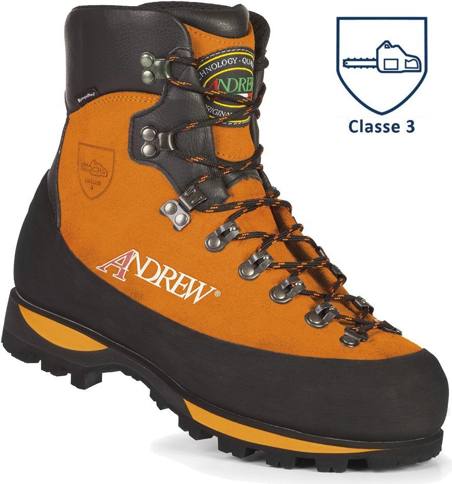 Chaussures de protection orange scie à chaine Classe 3 - ROZES WOOD SYMPATEX - ANDREW®