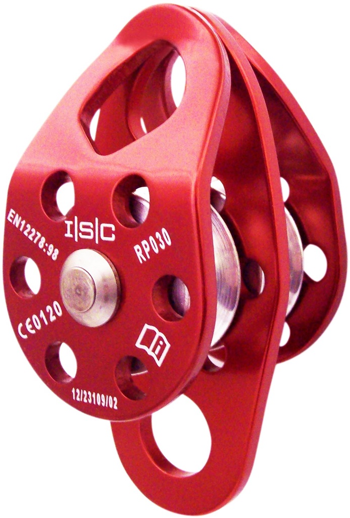 Poulie Double à flasques mobile avec 2 points d'ancrage ø13mm Max - EIGER - ISC WALES®