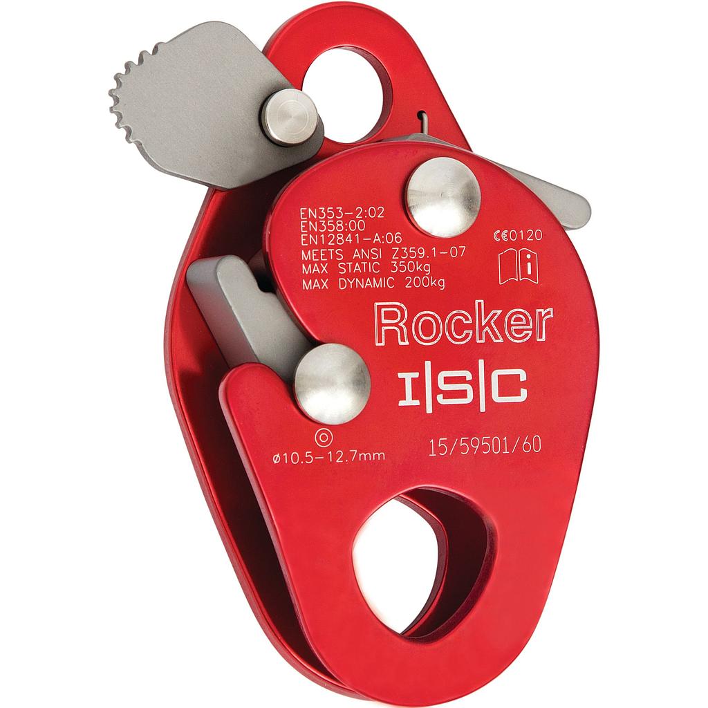 Antichute mobile sur corde (ø10,5 à 11 mm) avec fonction de blocage - ROCKER - ISC WALES®