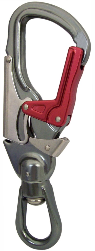 Mousqueton alu snaphook avec émerillon - Triple action - ISC WALES®