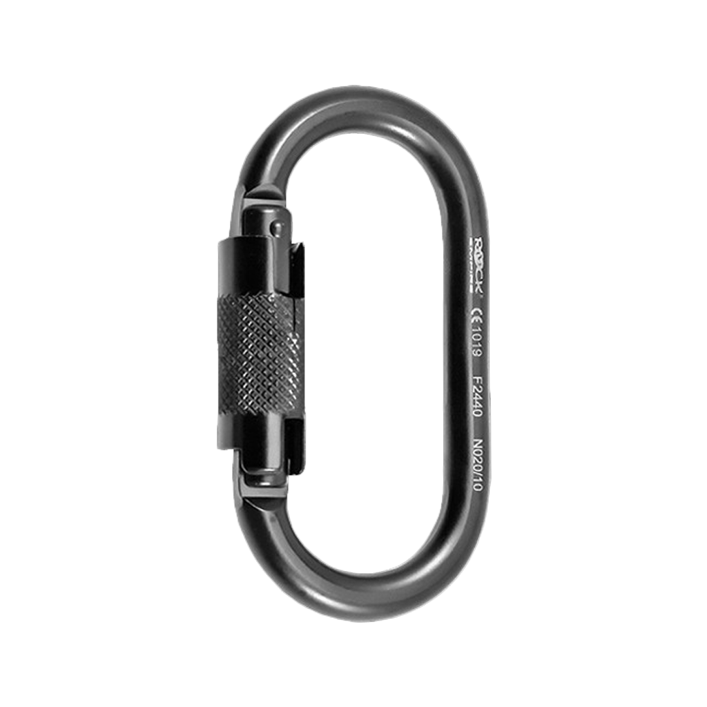 Mousqueton acier ovale - Double action - STEEL CARABINER O KL-2T - ROCK EMPIRE®