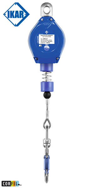 Antichute à rappel automatique à câble, carter snaphook alu, utilisation verticale, facteur 2 & hori. - 41-HWS - IKAR®