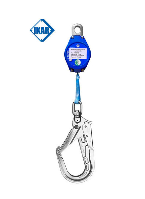 Longe à rappel automatique, sangle 1,80m, MGO alu, utilis. verticale facteur 2 & horiz. - 41-HWB_1.8_IKV55 - IKAR®