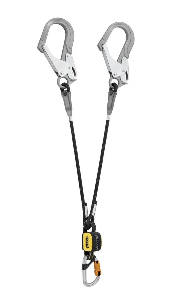 Longe double 80 cm avec absorbeur, mousqueton Bm'D et MGO acier version INT - ABSORBICA-Y MGO - PETZL®