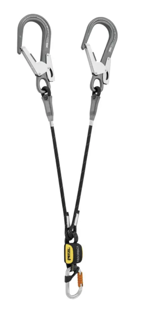 Longe double 80 cm avec absorbeur, mousqueton  OK TRIACT LOCK et MGO alu - ABSORBICA-Y MGO - PETZL®