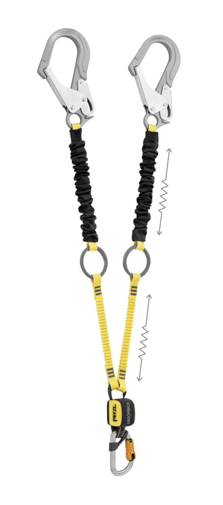 Longe double élastiquée 150 cm - MGO alu - ABSORBICA-Y TIE-BACK - PETZL®